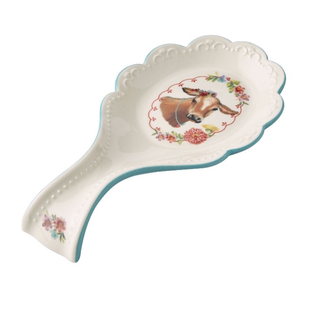 New Pioneer Woman Cow Decal Ceramic Spoon Rest
